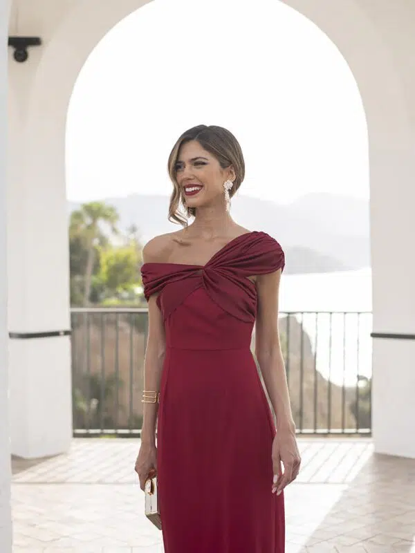 vestido niza granate