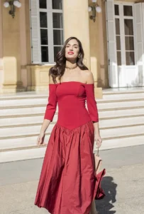 vestido dalia granate