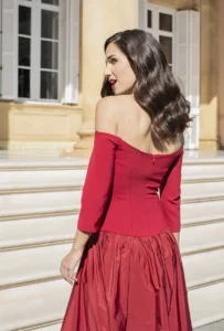 vestido dalia granate