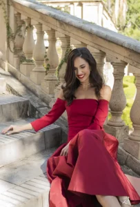 vestido dalia granate