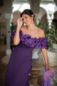 vestido solene ciruela