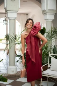 vestido camille granate