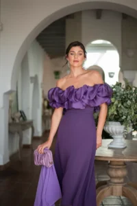 vestido solene ciruela