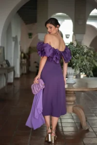 vestido solene ciruela