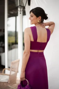 vestido petalo frambuesa