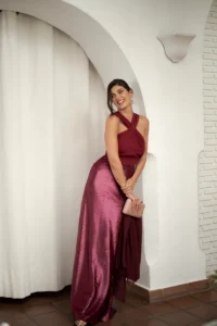 vestido sabine granate