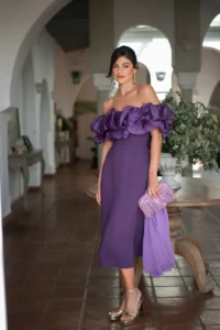 vestido solene ciruela