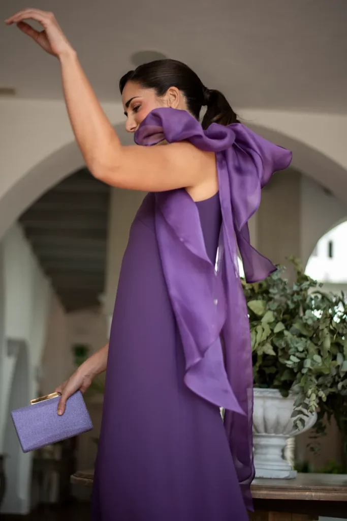 vestido camille ciruela, vestido invitada