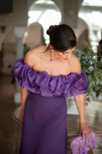 vestido solene ciruela