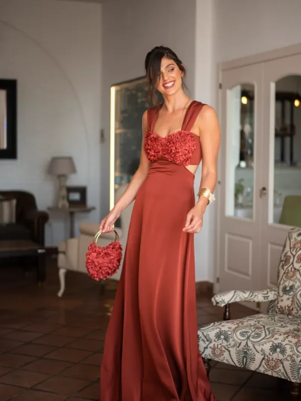 Vestido Pétalo Canela