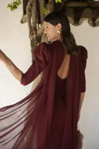 vestido brisa burgundy