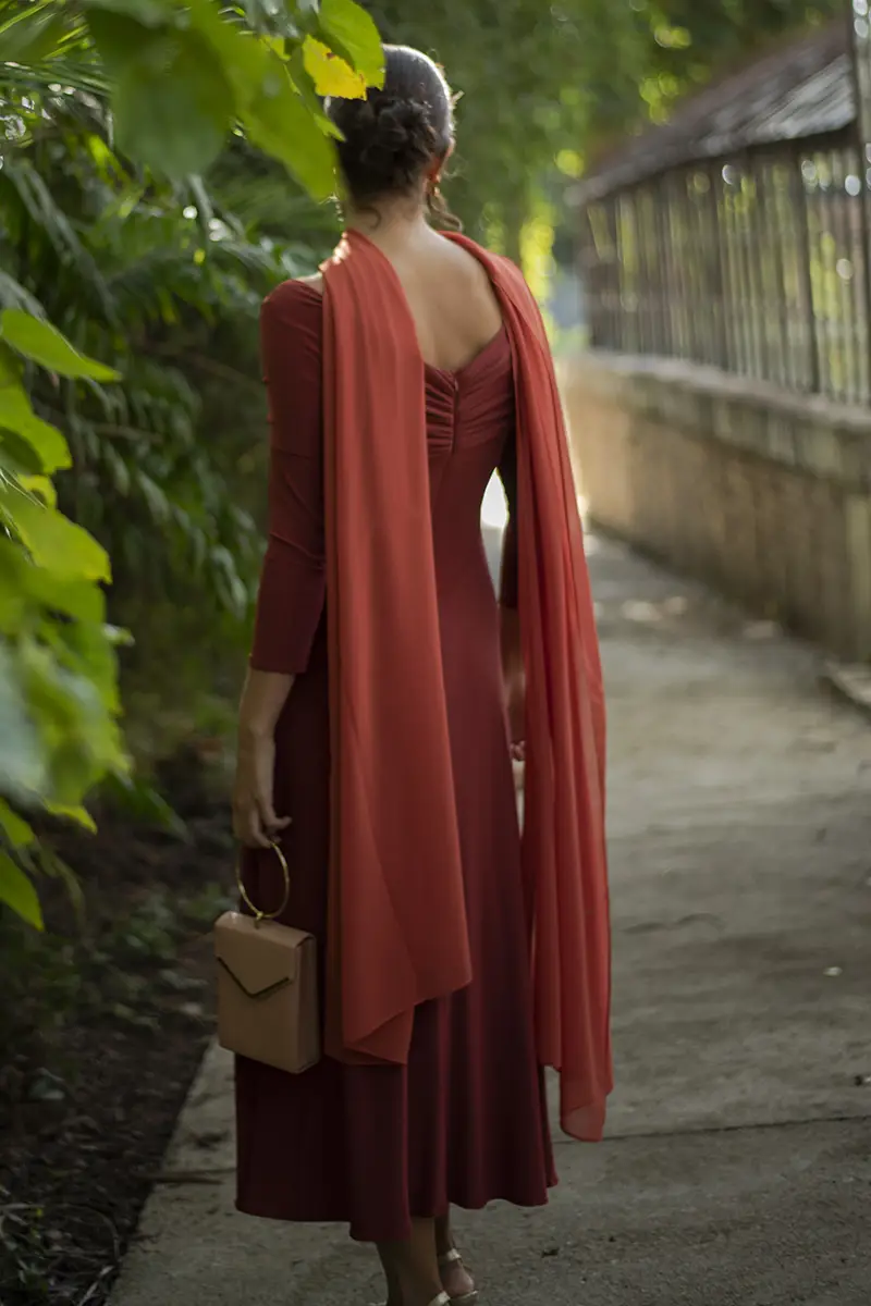 vestido aurenza teja vestido aurenza teja