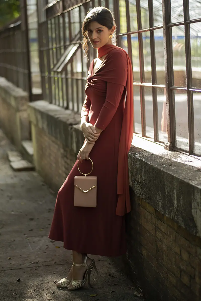 vestido aurenza teja vestido aurenza teja