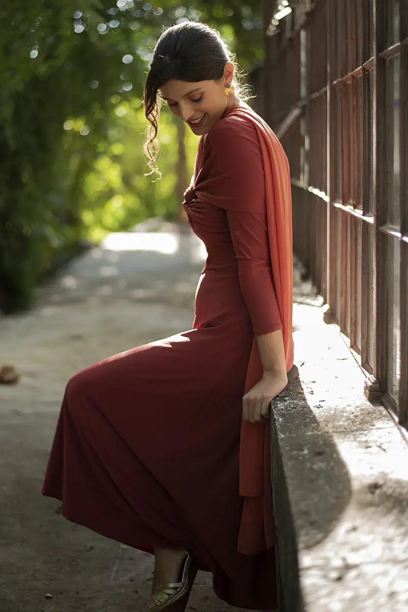 vestido aurenza teja vestido aurenza teja