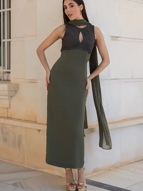 vestido morgan verde