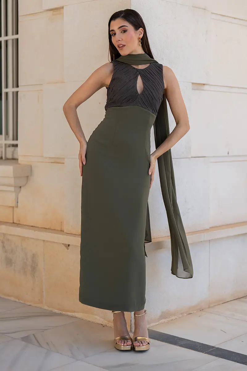 vestido morgan verde