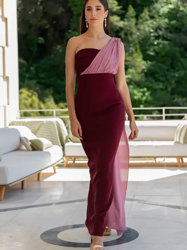 vestido vivian burgundy