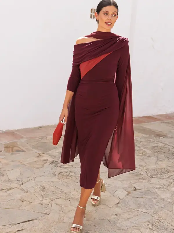 vestido francesca burgundy