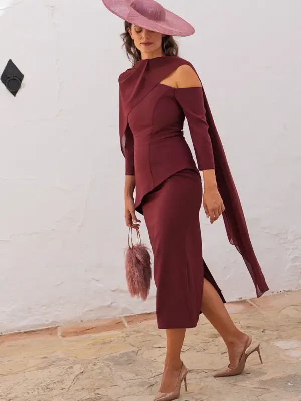 vestido casilda burgundy