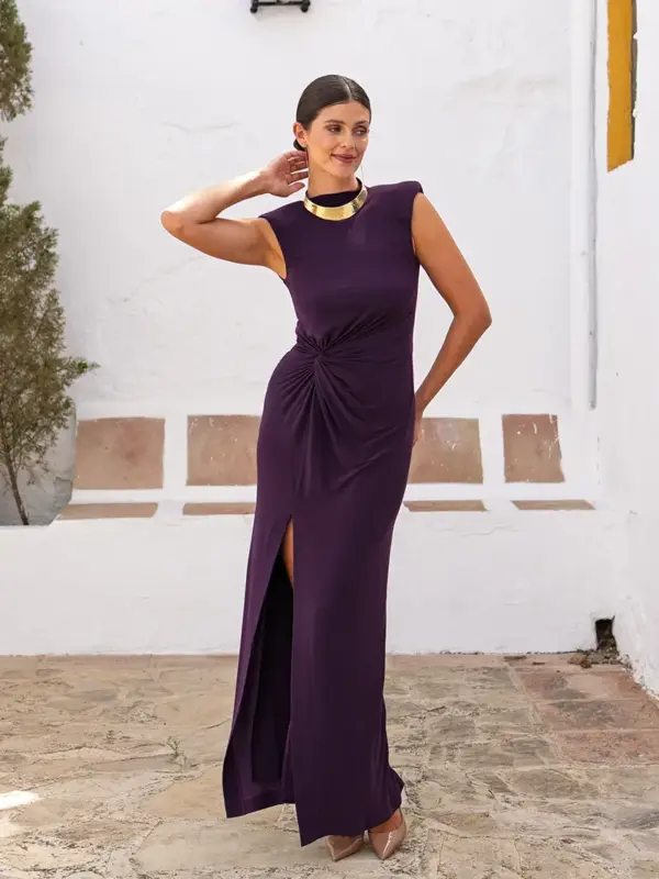 vestido begoña ciruela
