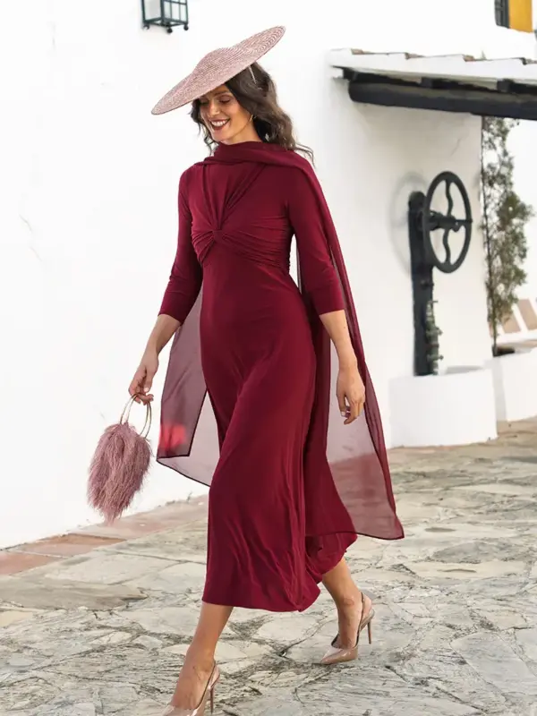 vestido carmen granate
